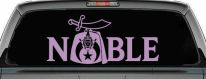Noble Fez Hat Shriner Car or Truck Vinyl Window Decal Sticker (Lilac)