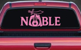 Noble Fez Hat Shriner Car or Truck Vinyl Window Decal Sticker (Pink)