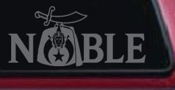 Noble Fez Hat Shriner Car or Truck Vinyl Window Decal Sticker (Silver)