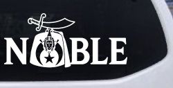 Noble Fez Hat Shriner Car or Truck Vinyl Window Decal Sticker