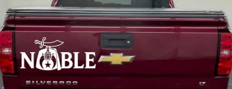 Noble Fez Hat Shriner Car or Truck Vinyl Window Decal Sticker (White)