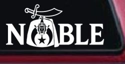 Noble Fez Hat Shriner Car or Truck Vinyl Window Decal Sticker