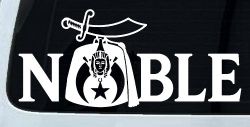 Noble Fez Hat Shriner Car or Truck Vinyl Window Decal Sticker