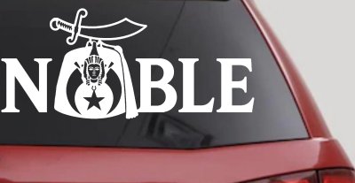 Noble Fez Hat Shriner Car or Truck Vinyl Window Decal Sticker