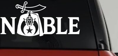 Noble Fez Hat Shriner Car or Truck Vinyl Window Decal Sticker