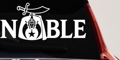 Noble Fez Hat Shriner Car or Truck Vinyl Window Decal Sticker