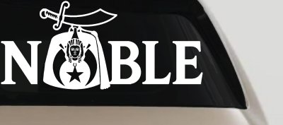 Noble Fez Hat Shriner Car or Truck Vinyl Window Decal Sticker