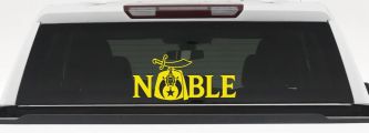 Noble Fez Hat Shriner Car or Truck Vinyl Window Decal Sticker (Yellow)