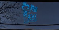 Betty Boop United States 250th Birthday Car or Truck Vinyl Window Decal Sticker (Sky Blue)