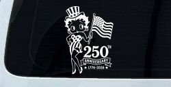 Betty Boop United States 250th Birthday Car or Truck Vinyl Window Decal Sticker