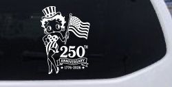 Betty Boop United States 250th Birthday Car or Truck Vinyl Window Decal Sticker