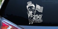 Betty Boop United States 250th Birthday Car or Truck Vinyl Window Decal Sticker