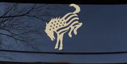 Ford Bronco American Flag Car or Truck Vinyl Window Decal Sticker (Desert Sand)