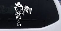 Patriotic Betty Boop Car or Truck Vinyl Window Decal Sticker