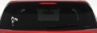 Patriotic Betty Boop Car or Truck Vinyl Window Decal Sticker (White)