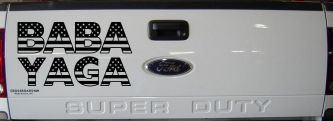 BABA YAGA American Flag Car or Truck Vinyl Window Decal Sticker (Black)