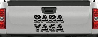 BABA YAGA American Flag Car or Truck Vinyl Window Decal Sticker (Black)