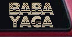 BABA YAGA American Flag Car or Truck Vinyl Window Decal Sticker (Desert Sand)