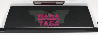 BABA YAGA American Flag Car or Truck Vinyl Window Decal Sticker (Hot Pink)