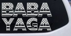 BABA YAGA American Flag Car or Truck Vinyl Window Decal Sticker (Light Gray)