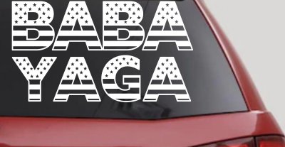 BABA YAGA American Flag Car or Truck Vinyl Window Decal Sticker