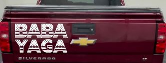 BABA YAGA American Flag Car or Truck Vinyl Window Decal Sticker (White)