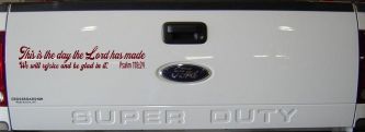 This is the day the Lord has made We will rejoice and be glad in it Psalm 118:24 Car or Truck Vinyl Window Decal Sticker (Purple Red)