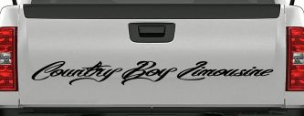 Country Boy Limousine Car or Truck Vinyl Window Decal Sticker (Matte Black)