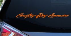 Country Boy Limousine Car or Truck Vinyl Window Decal Sticker (Orange)