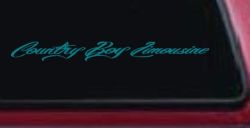 Country Boy Limousine Car or Truck Vinyl Window Decal Sticker (Turquoise Blue)