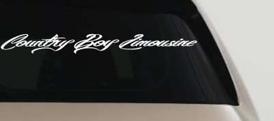 Country Boy Limousine Car or Truck Vinyl Window Decal Sticker