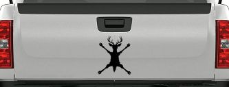 Deer Splat Car Truck Vinyl Window Decal Sticker (Black)