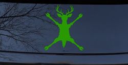 Deer Splat Car Truck Vinyl Window Decal Sticker (Lime)