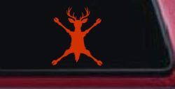 Deer Splat Car Truck Vinyl Window Decal Sticker (Orange Red)