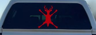 Deer Splat Car Truck Vinyl Window Decal Sticker (Red)