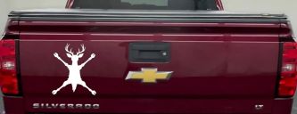 Deer Splat Car Truck Vinyl Window Decal Sticker (White)