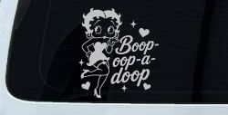 Betty Boop Opp A Doop Car Truck Vinyl Window Decal Sticker (Light Gray)
