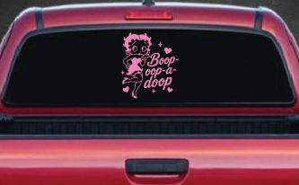 Betty Boop Opp A Doop Car Truck Vinyl Window Decal Sticker (Pink)
