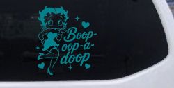 Betty Boop Opp A Doop Car Truck Vinyl Window Decal Sticker (Turquoise Blue)