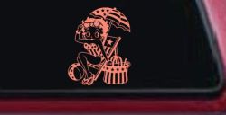 Betty Boop Stars and Stripes Beach Theme Car Truck Vinyl Window Decal Sticker (Coral)