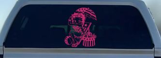 Betty Boop Stars and Stripes Beach Theme Car Truck Vinyl Window Decal Sticker (Hot Pink)