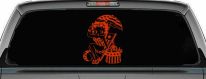 Betty Boop Stars and Stripes Beach Theme Car Truck Vinyl Window Decal Sticker (Orange Red)