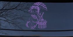 Betty Boop Stars and Stripes Beach Theme Car Truck Vinyl Window Decal Sticker (Purple)