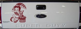 Betty Boop Stars and Stripes Beach Theme Car Truck Vinyl Window Decal Sticker (Purple Red)