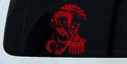 Betty Boop Stars and Stripes Beach Theme Car Truck Vinyl Window Decal Sticker (Red)