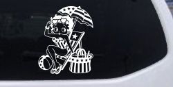 Betty Boop Stars and Stripes Beach Theme Car Truck Vinyl Window Decal Sticker