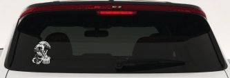 Betty Boop Stars and Stripes Beach Theme Car Truck Vinyl Window Decal Sticker (White)
