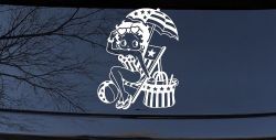 Betty Boop Stars and Stripes Beach Theme Car Truck Vinyl Window Decal Sticker