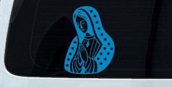 Virgin Mary Madonna in Prayer Car Truck Vinyl Window Decal Sticker (Blue)