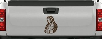 Virgin Mary Madonna in Prayer Car Truck Vinyl Window Decal Sticker (Brown)